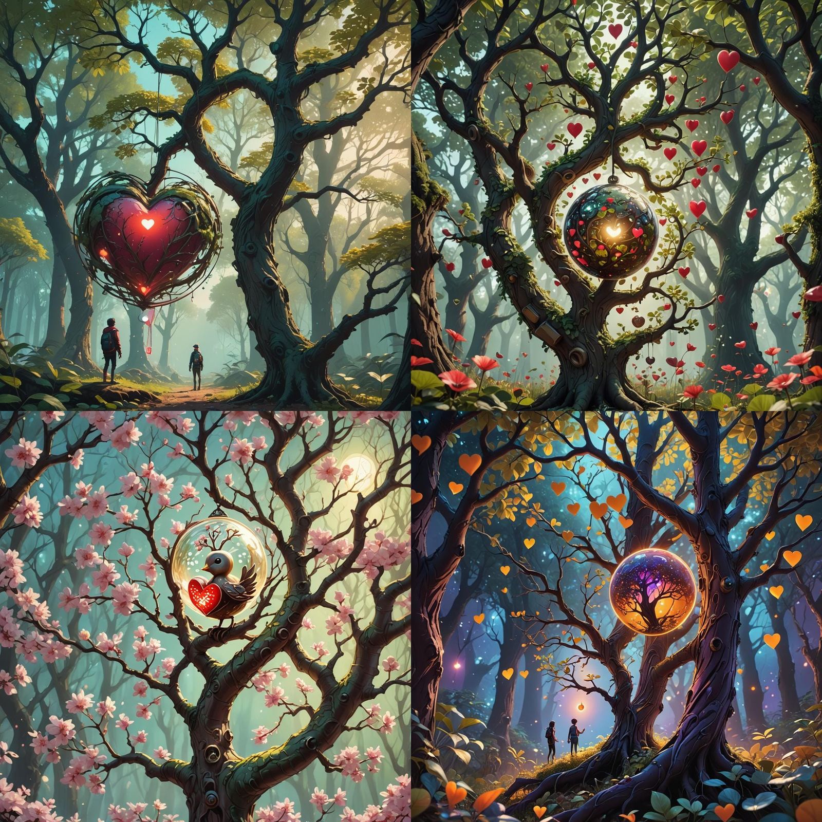 TikTok Logo Grows into Heart-Leaf Tree: Fantasy Art