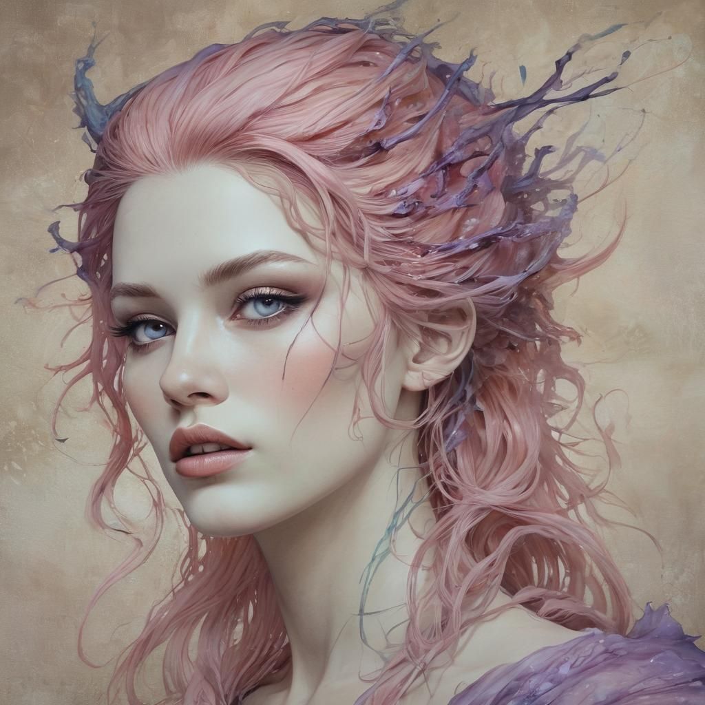 Niflheim Banshee with Alcohol Ink and Brush