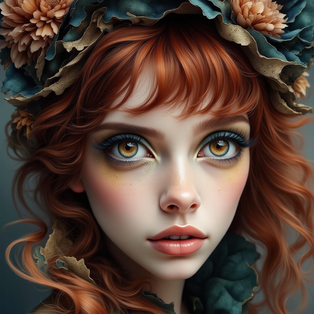 Whimsical Woman in Tim Burton-esque Style