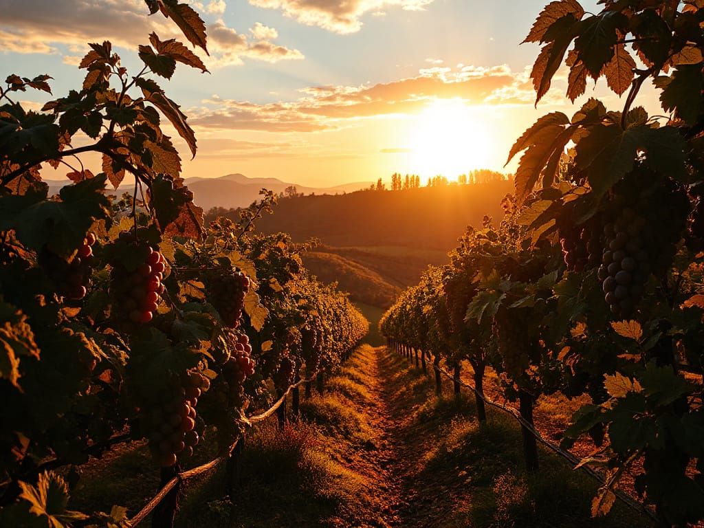 Whimsical Tuscan Vineyard at Magic Hour
