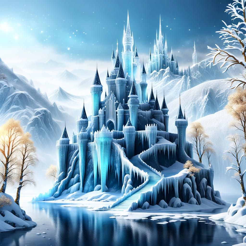 Majestic Ice Castle Concept Art in Unreal Engine