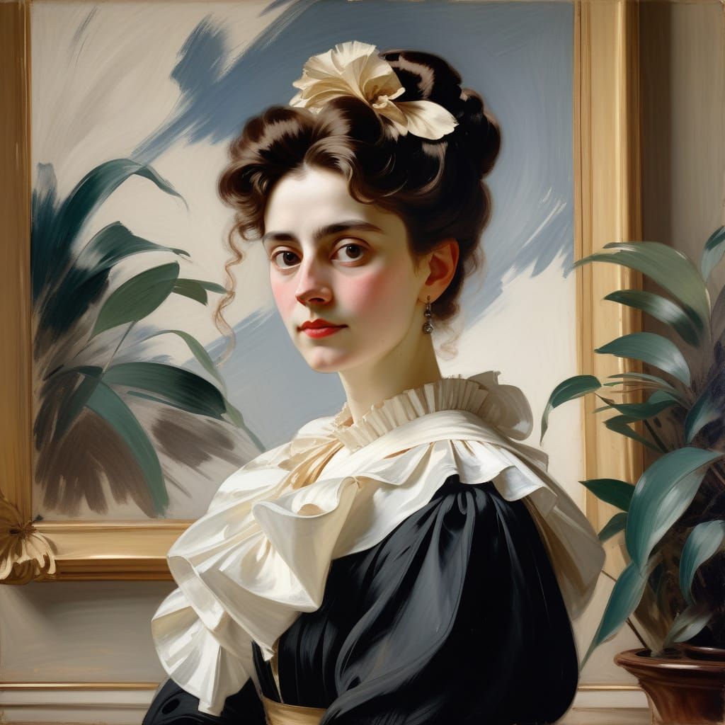 19th Century Aristocrat Portrait in John Singer Sargent Styl...
