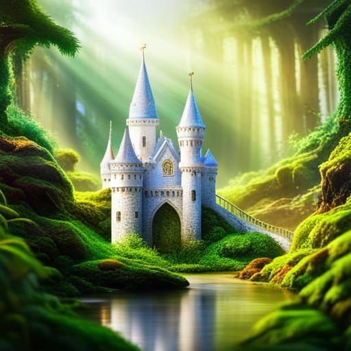 Tiny castle in the forest.