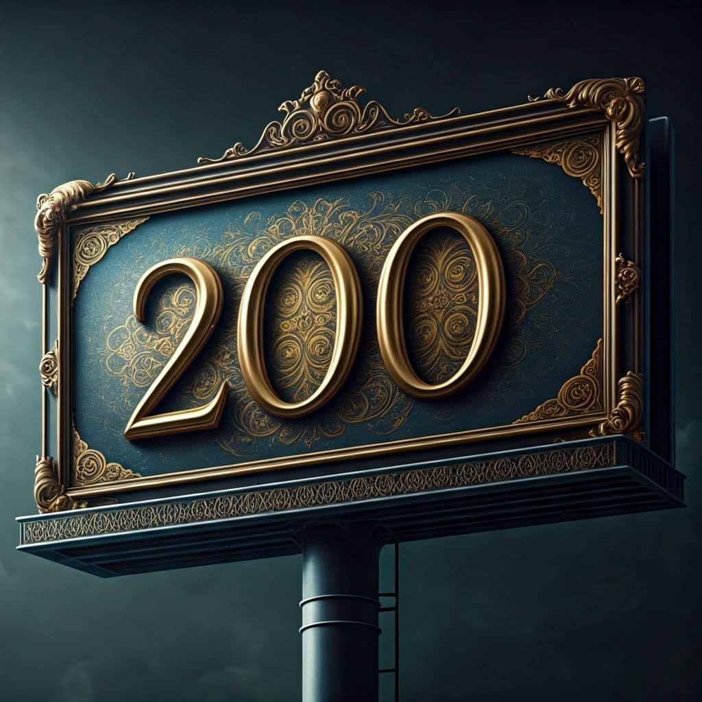 Baroque Billboard of 200 in Golden Glory