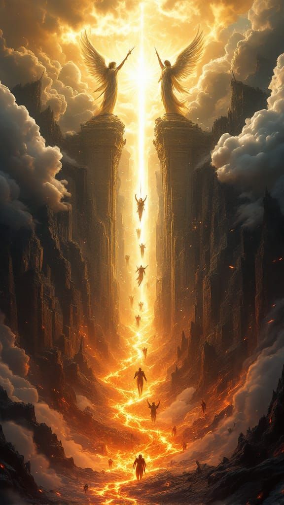 Epic Battle of Heaven and Hell Concept Art