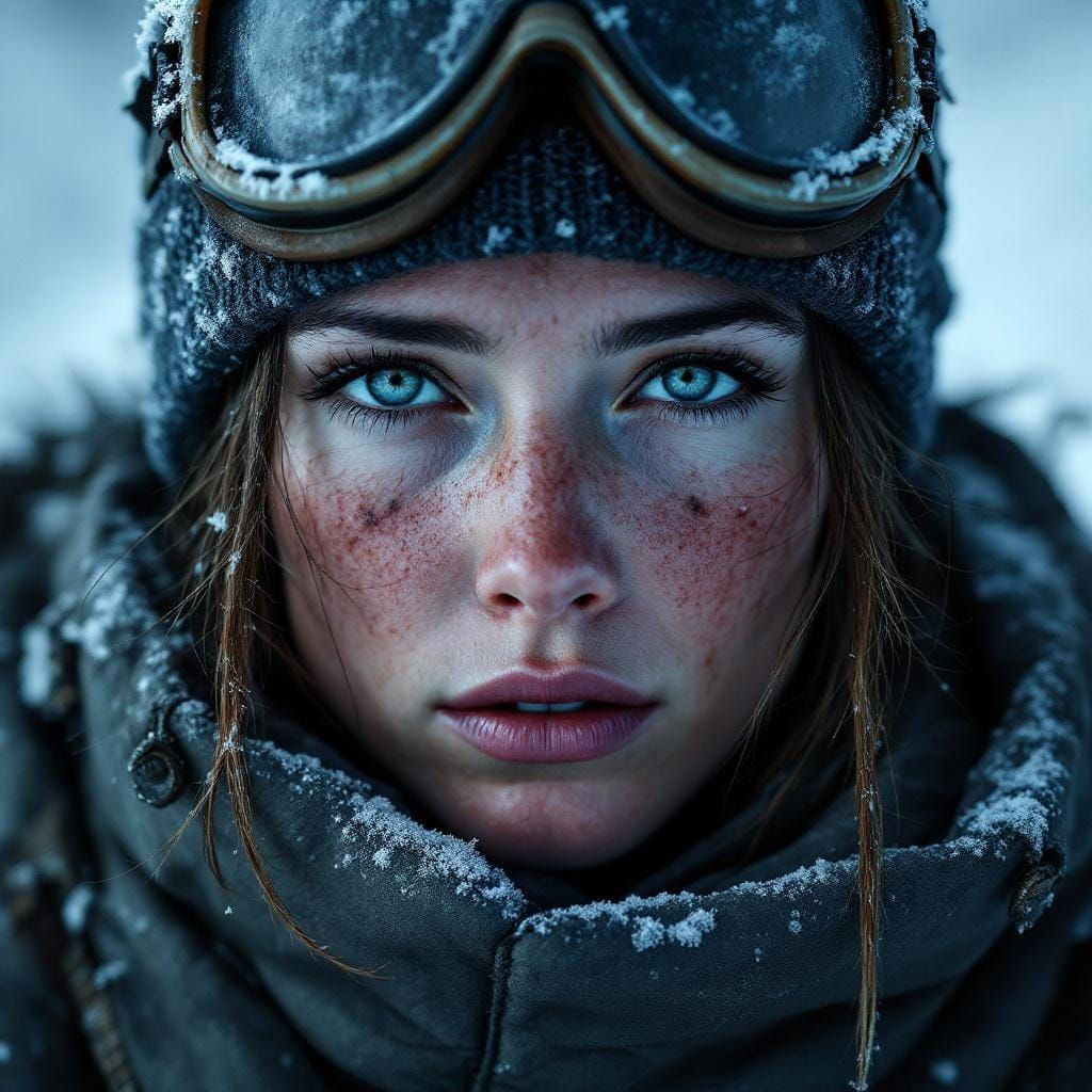 Frostpunk Explorer Portrait in Photorealistic Style