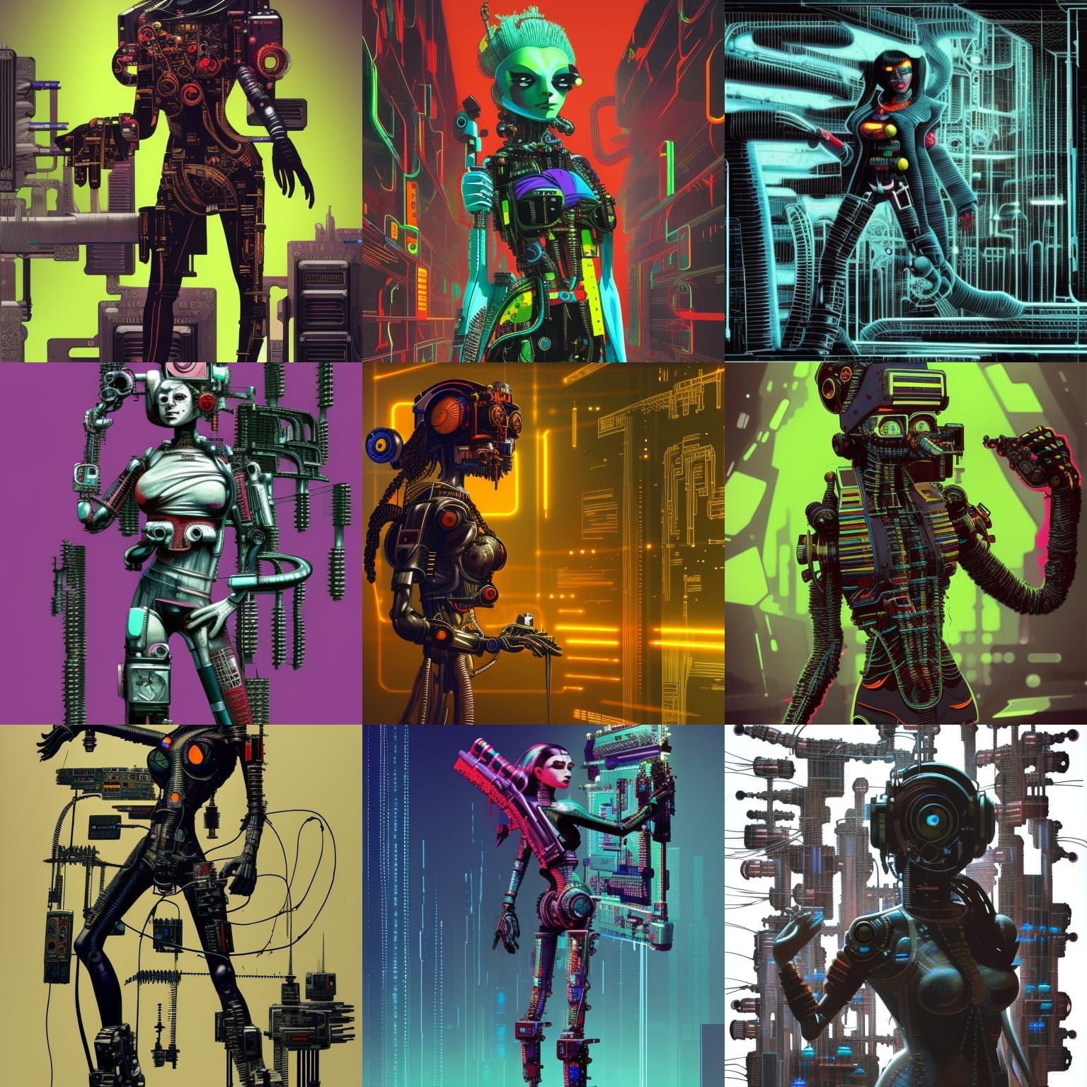 Cyberpunk Cyborg Hacker Intrusion in Gritty Style