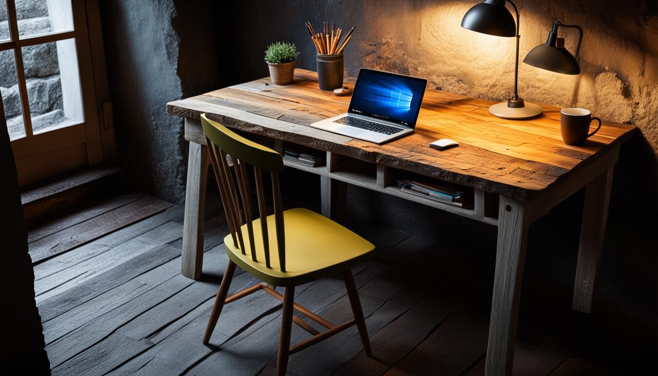 Hyperrealistic Artist's Studio with Coffee and Painting Supp...