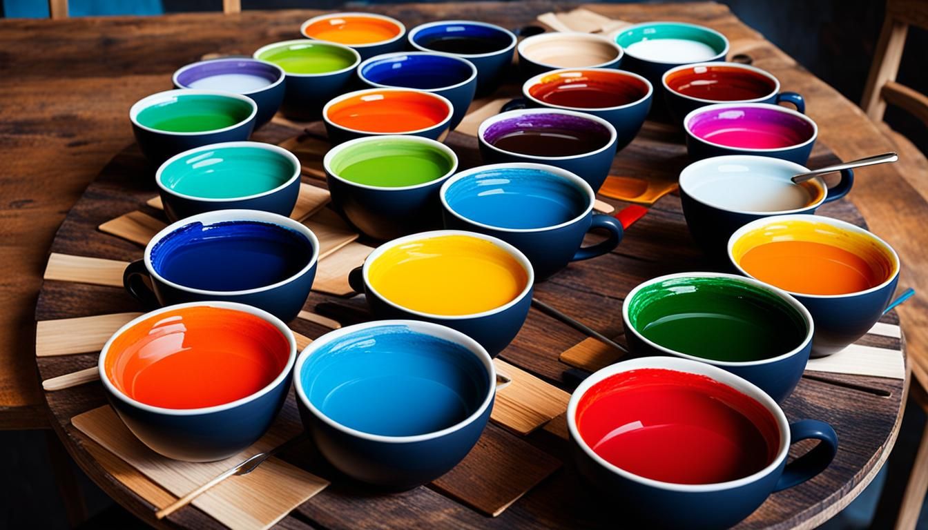 Creative Studio Concept Art with Coffee and Art Supplies