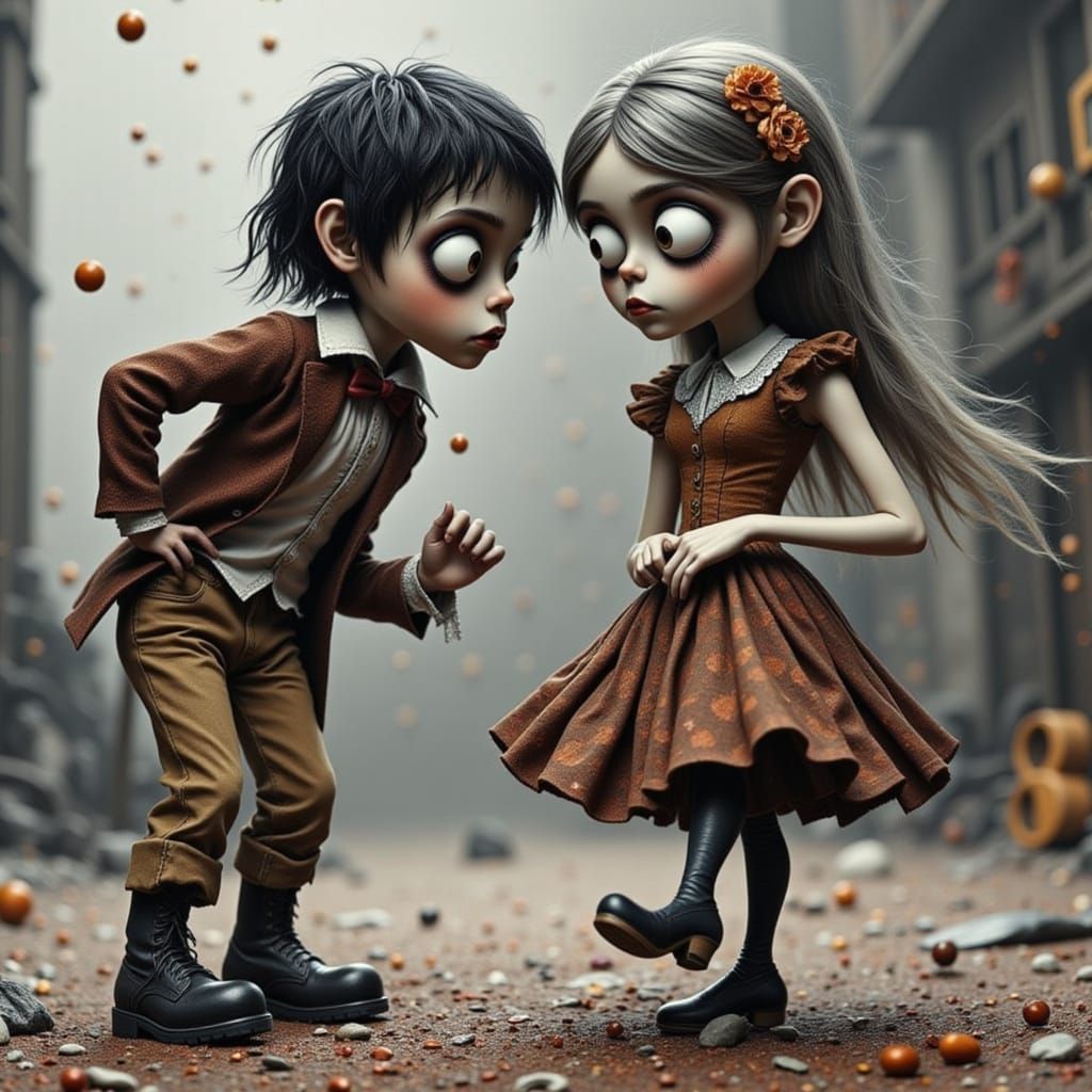 Man Dances in Worn Shoes Silver Hair Ragged Clothes