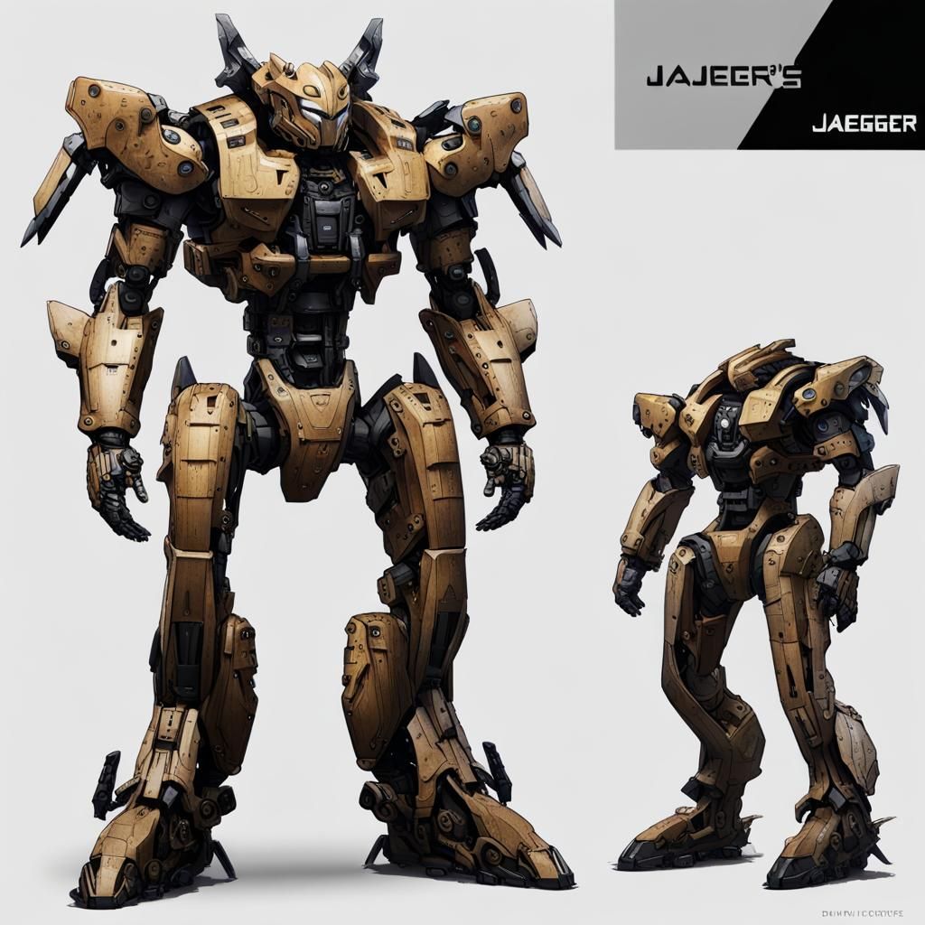 Colossal Jaeger Mech Warrior in Sci-Fi Battle