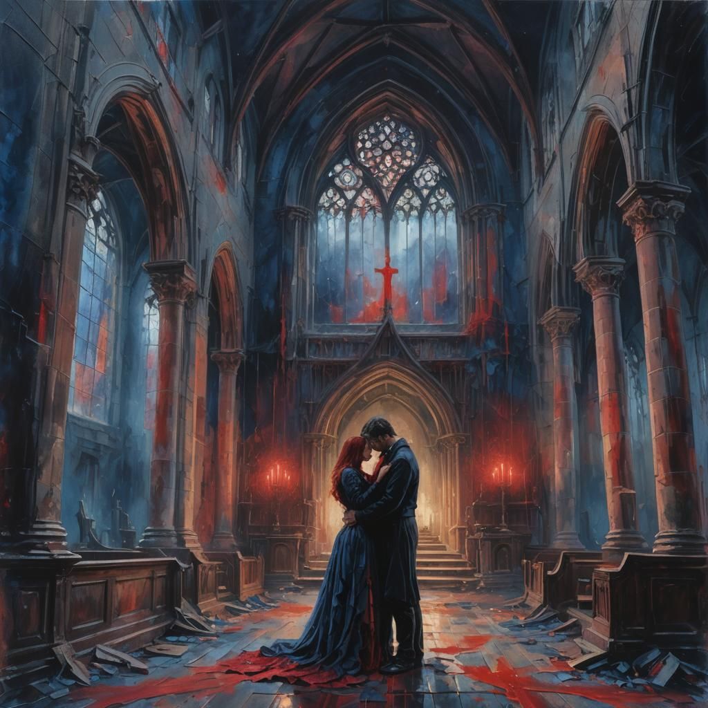 Gothic Romance: Impasto Gouache in Candlelight