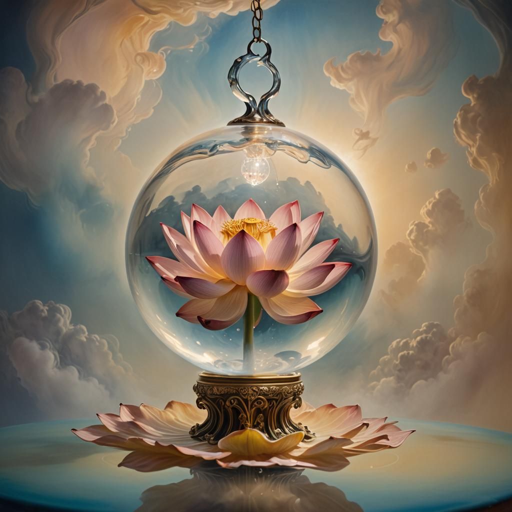Lotus in a Glowing Globe: Surreal Macro Photography