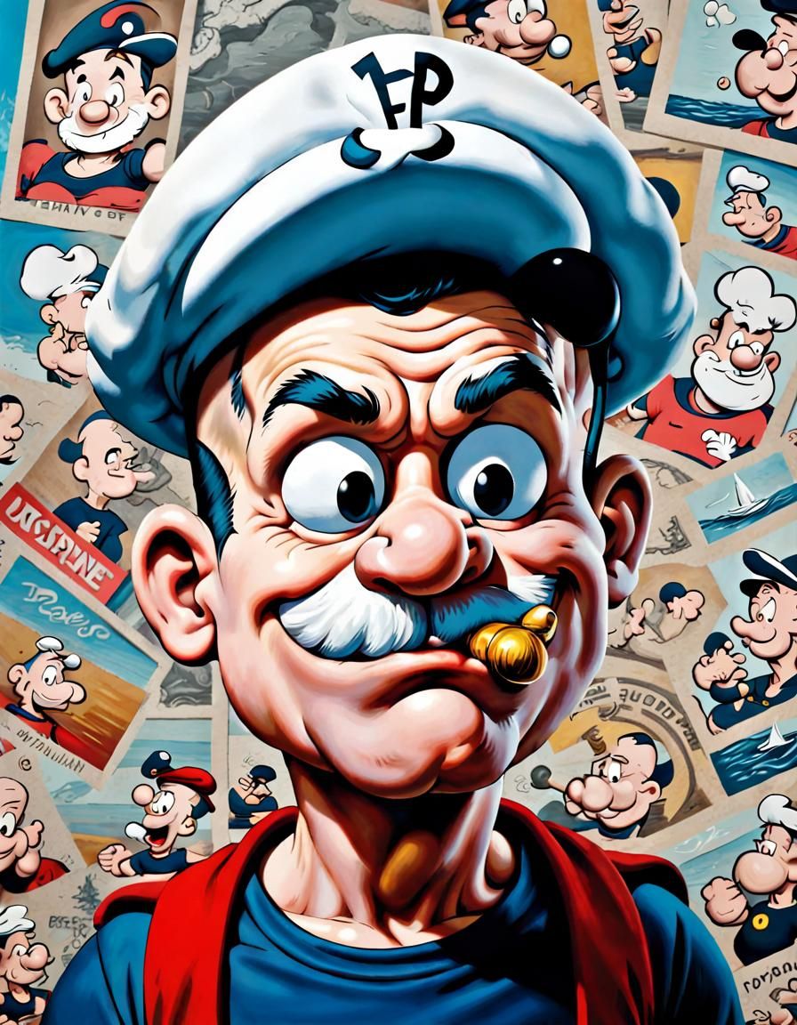 Popeye in Pop Art, Ultra Detailed 16K