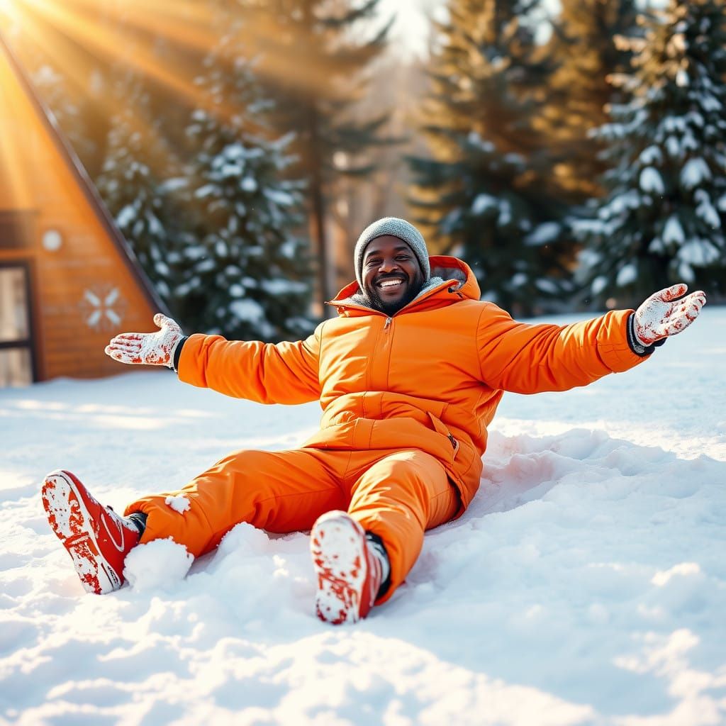 Joyful Winter Scene in Vibrant Color