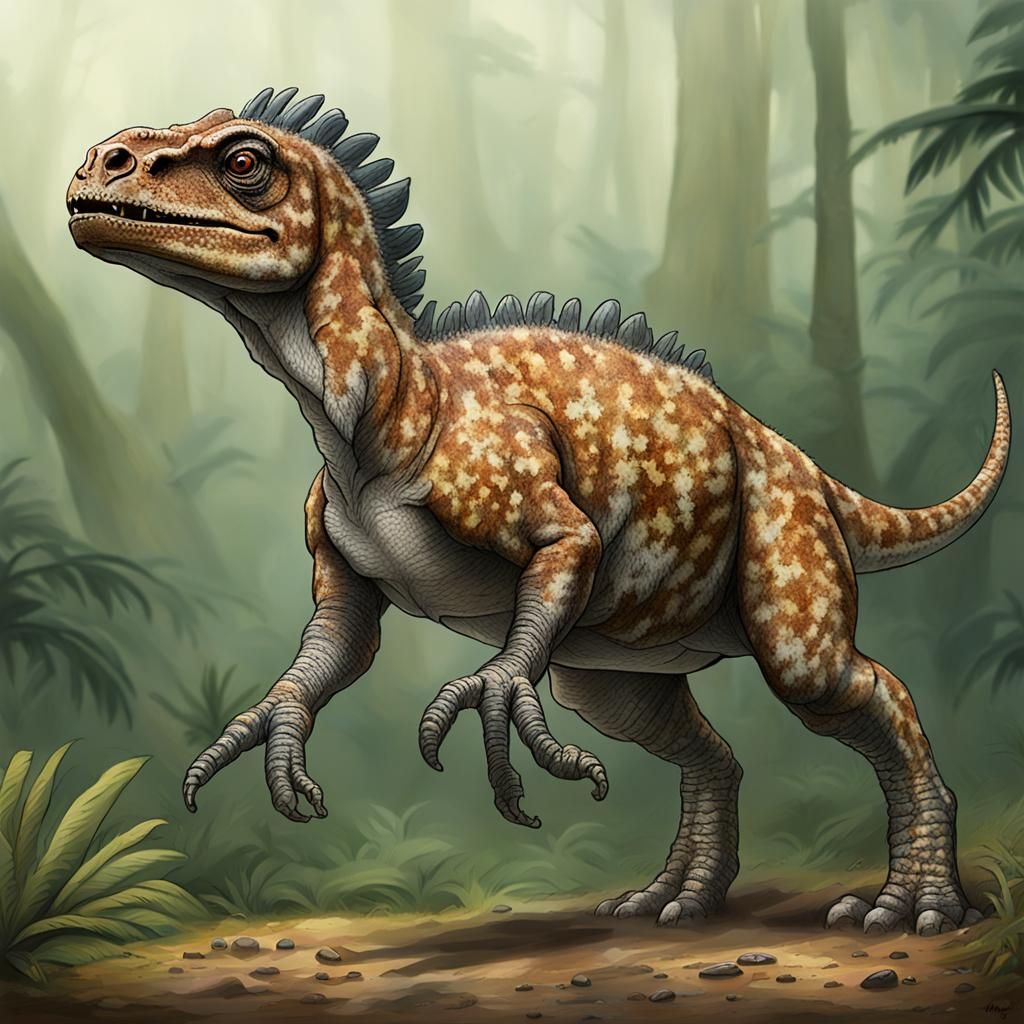 Prehistoric Micropachycephalosaurus Illustration