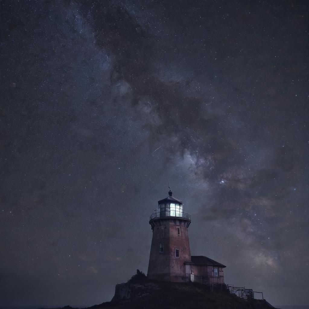 Dystopian Lighthouse at the Edge of the Universe