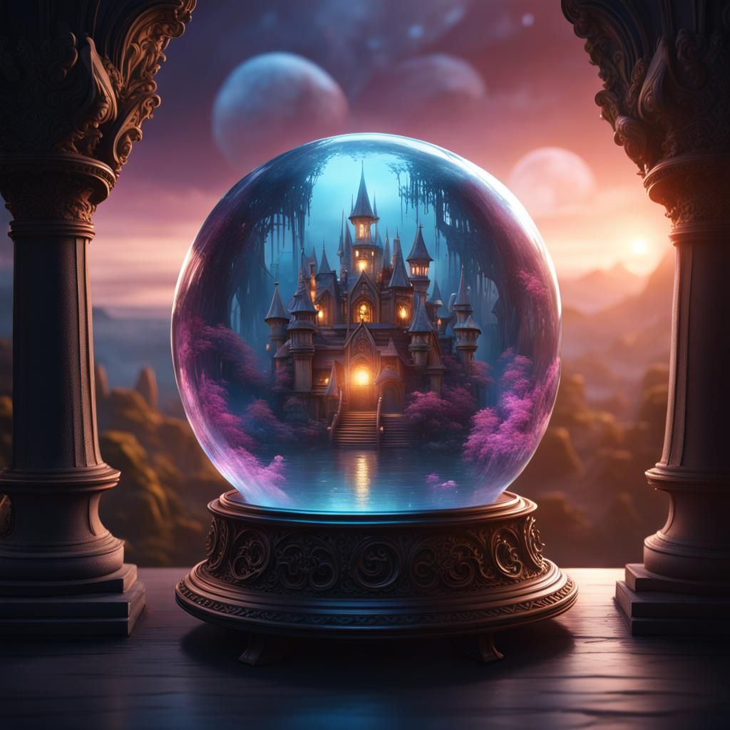 Enchanted Realm Trapped in Crystal Ball