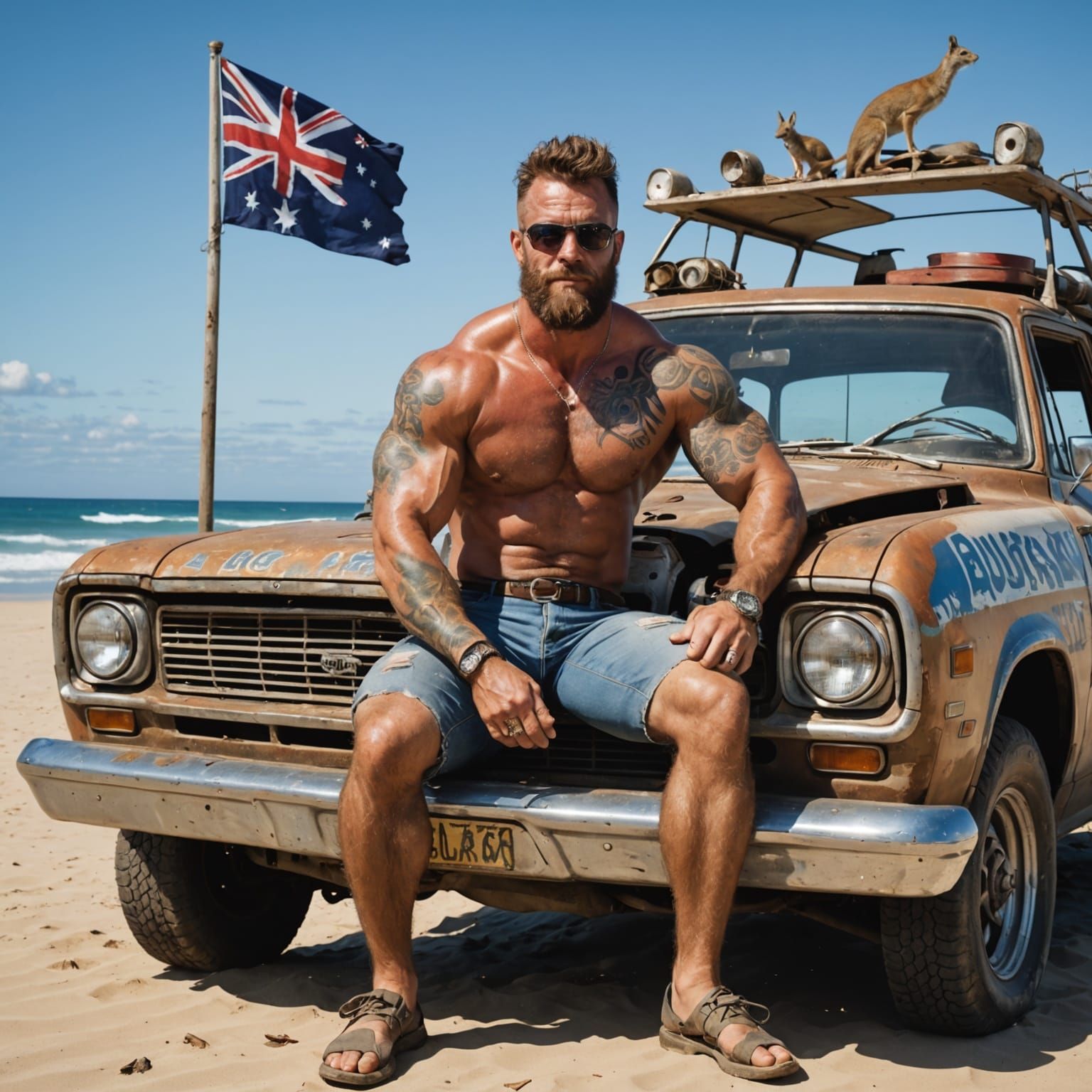 Aussie Bodybuilder Bogan Culture Glamour Shot