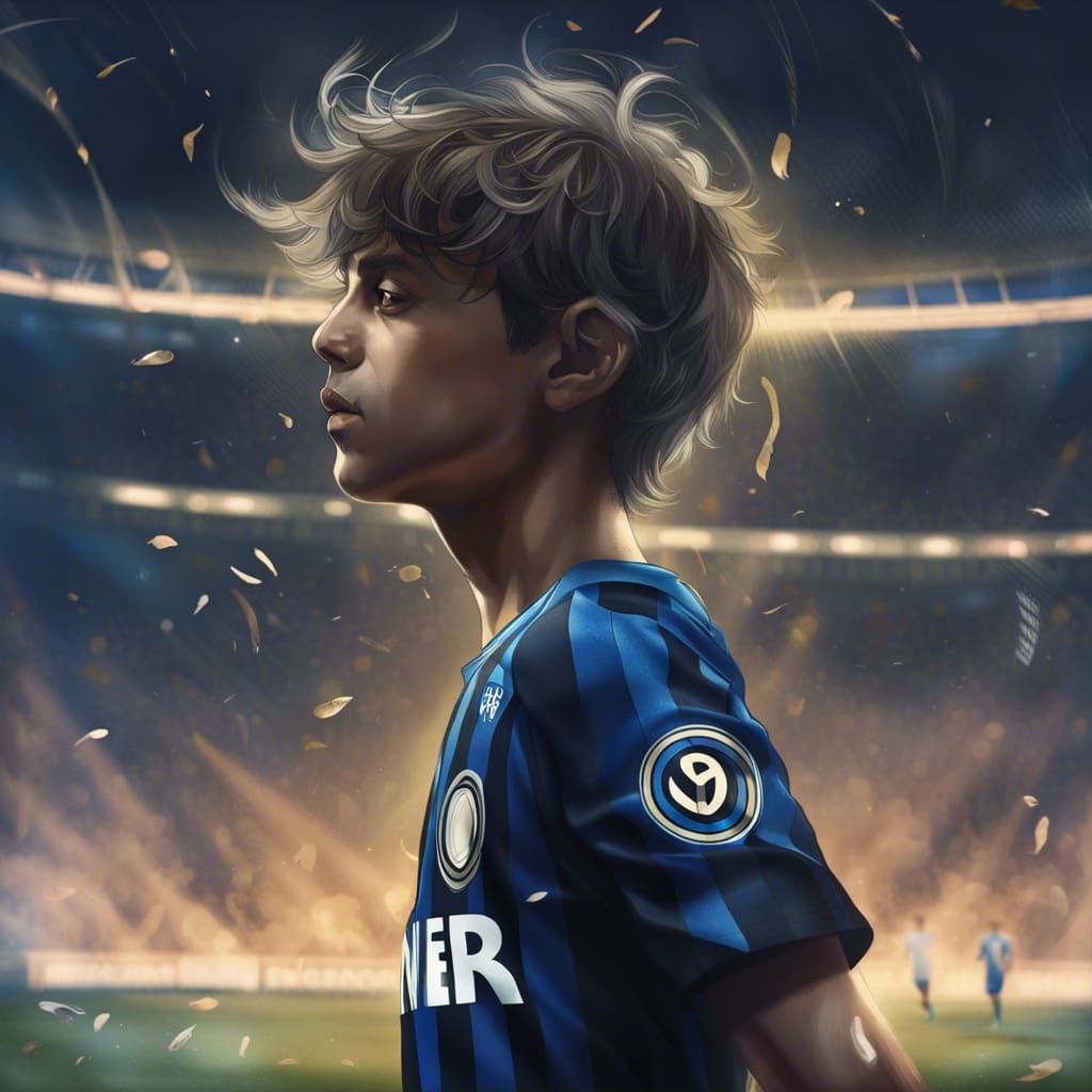 Inter Milan Footballer Portrait in Dynamic Lighting