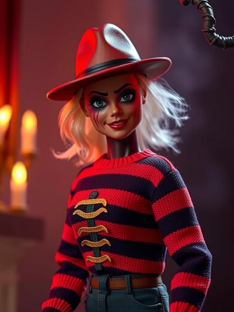 Scary Freddy Krueger Barbie Doll in Hollywood Monster Style