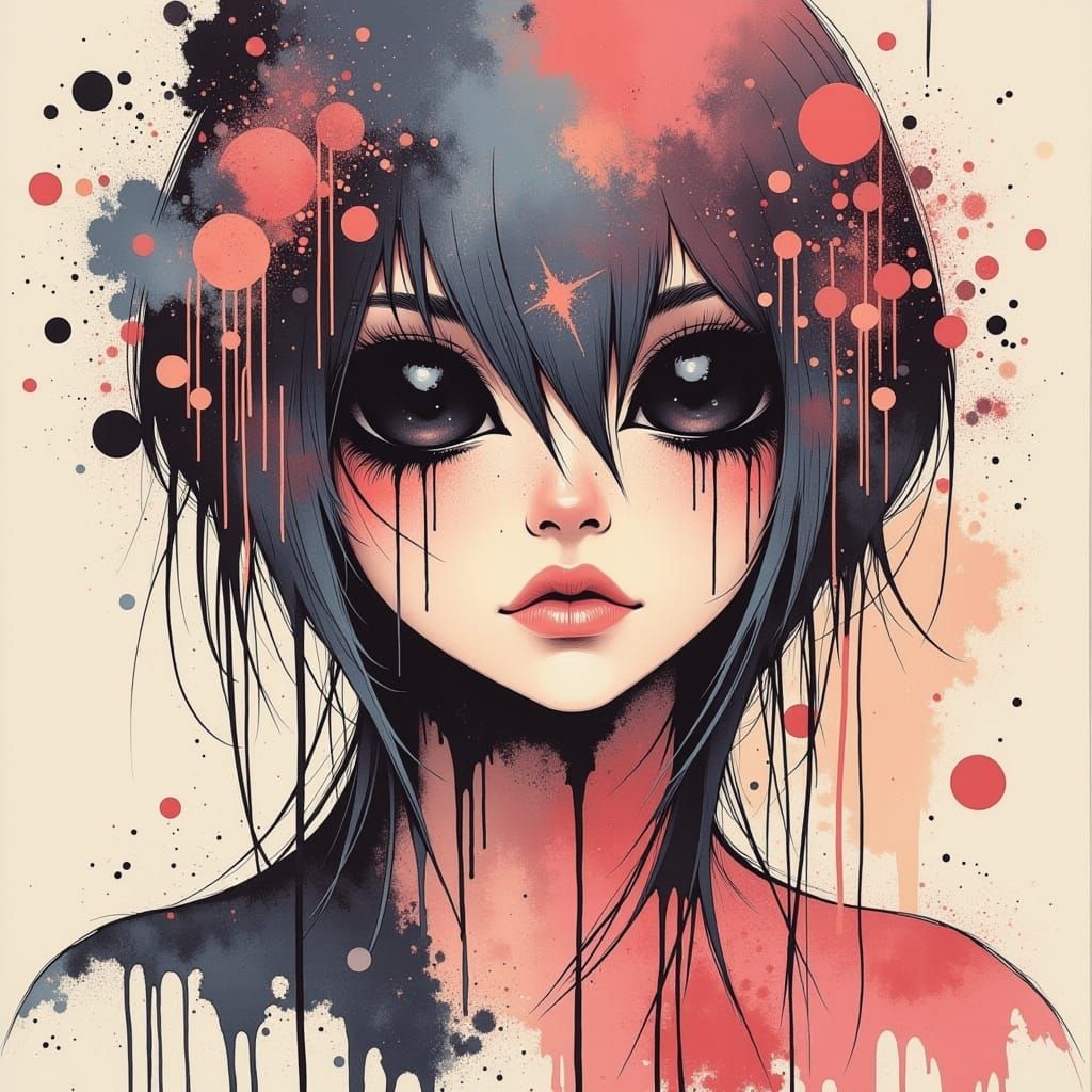 Ethereal Ink Figure from Calligraphy Pen