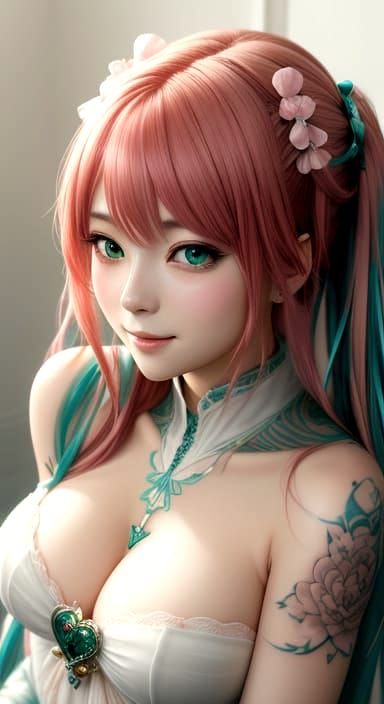 Upscale, photorealistic, Perfect anatomy, portrait captures the ethereal beauty of ((realistic Miku Nakano from The Quin...
