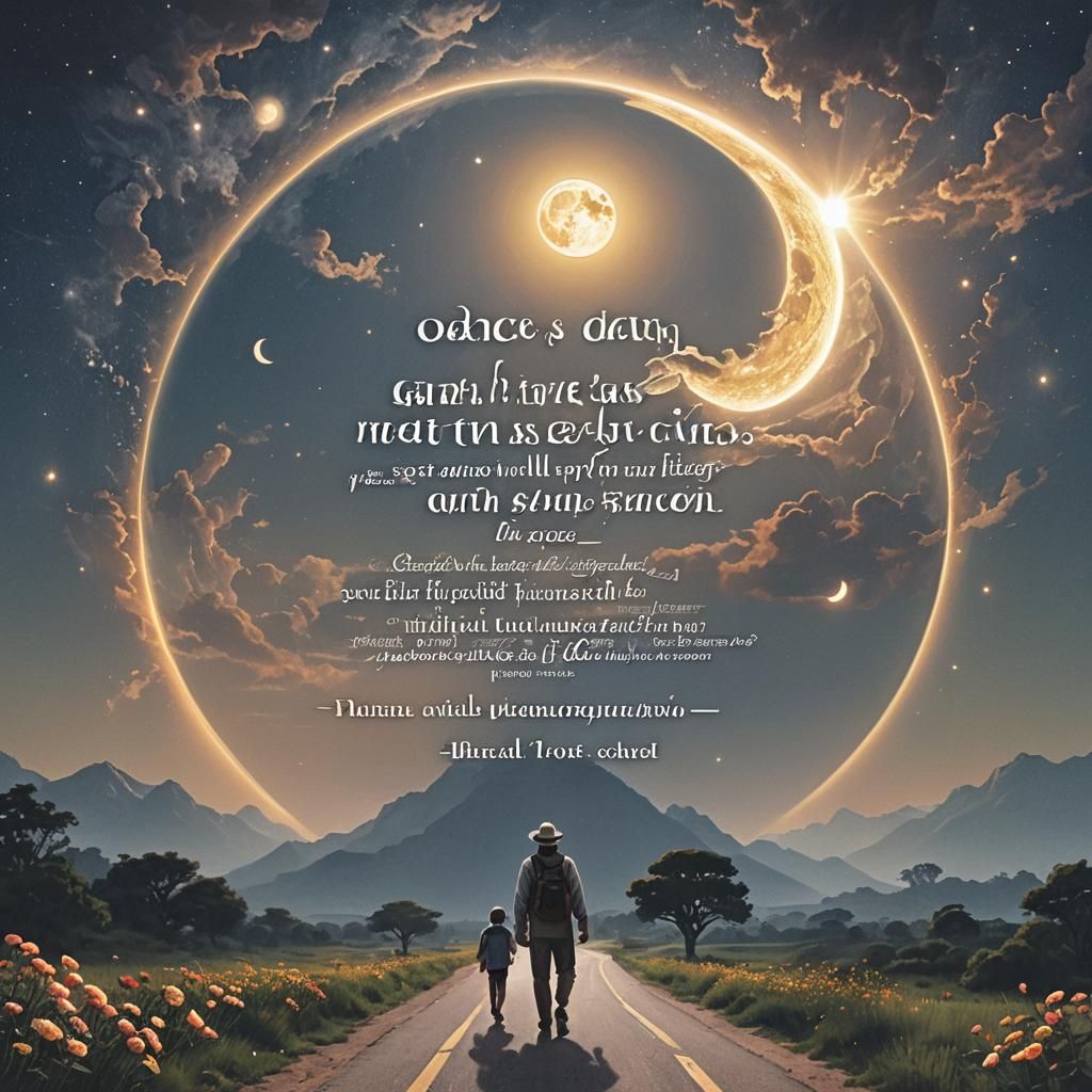 Highway Humans Walking into New Sun: Detailed Matte Painting