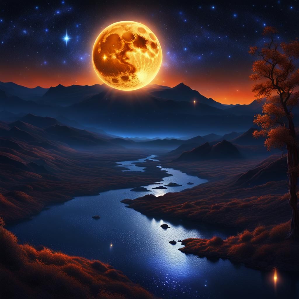 Baroque Moonlit Fantasy Digital Matte Painting