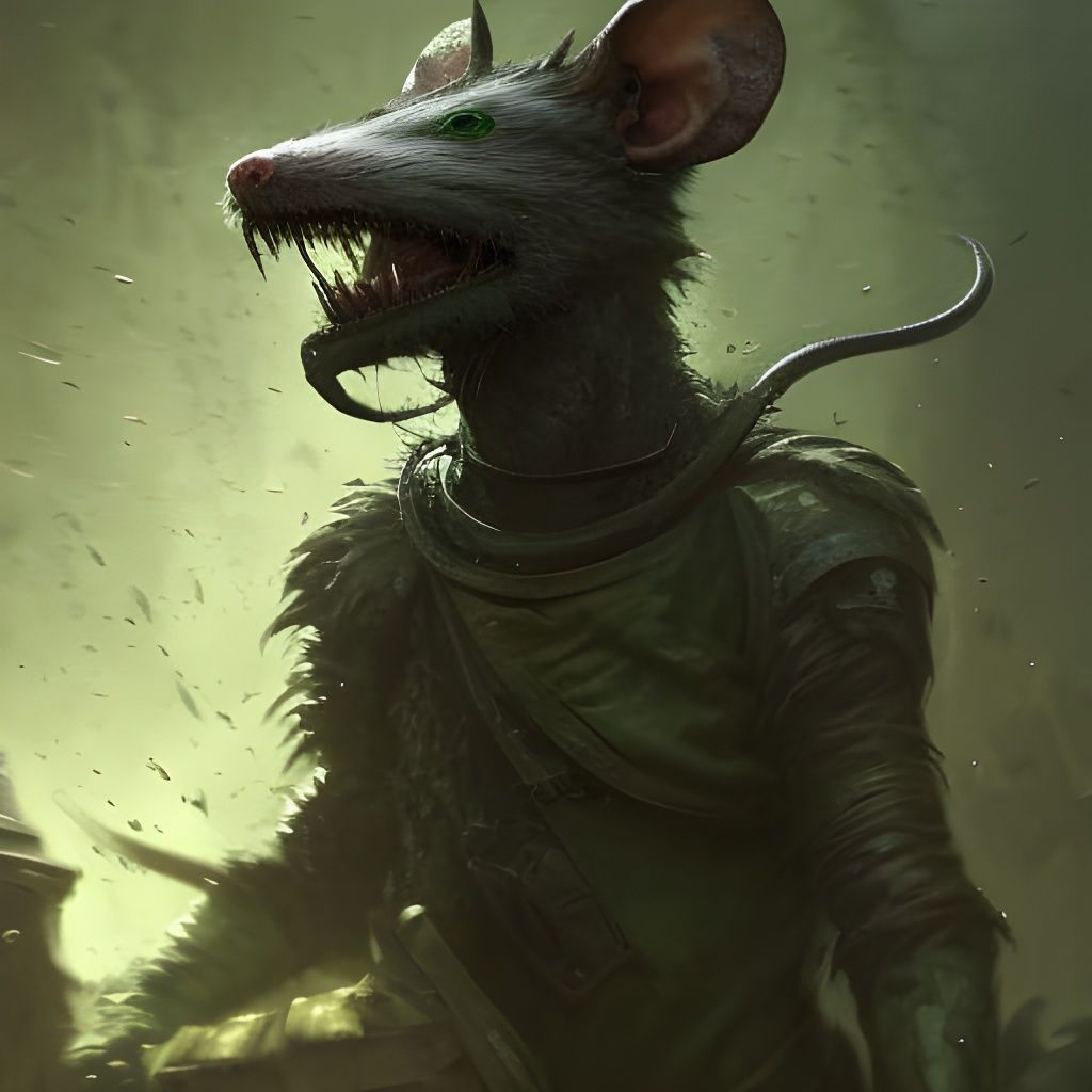 Eldritch Rat Warrior in Dark Fantasy Style