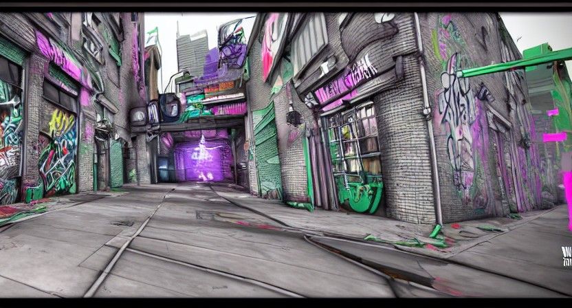 Hyperdetailed Pink and Green Graffiti Art