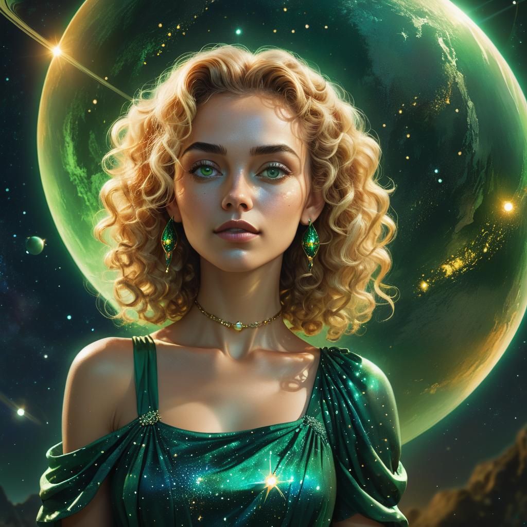 Ethereal Portrait: Woman with Mercury in Fantasy Art