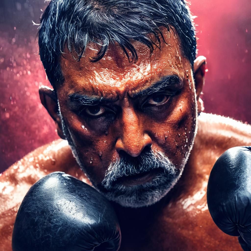 Rugged Boxer Sports Portrait in Dynamic Lighting