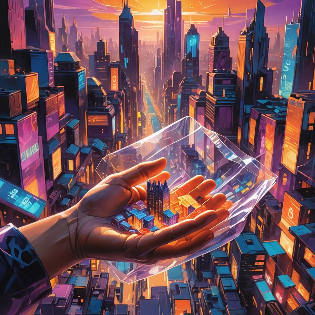Futuristic City Inside Candy Wrapper, Concept Art