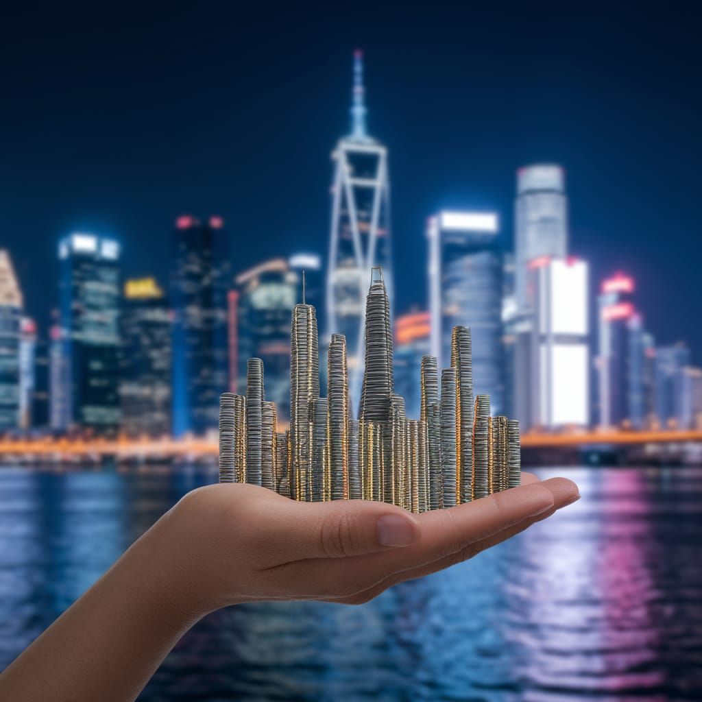 Miniature Wire City on Open Palm