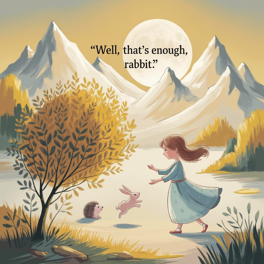 Enchanting Moonrise Landscape in Classical Art Style