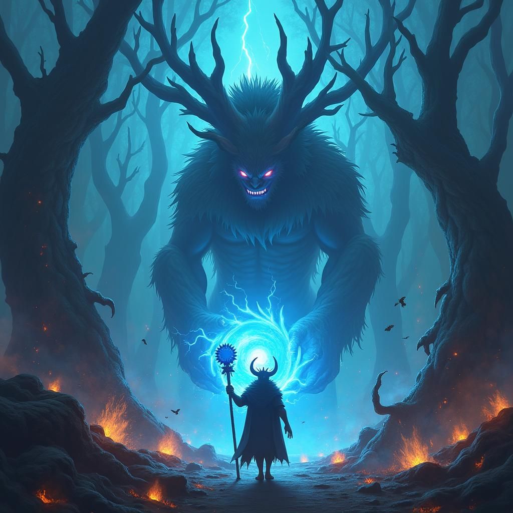 Deku's Iron Fist in a Fantasy Landscape