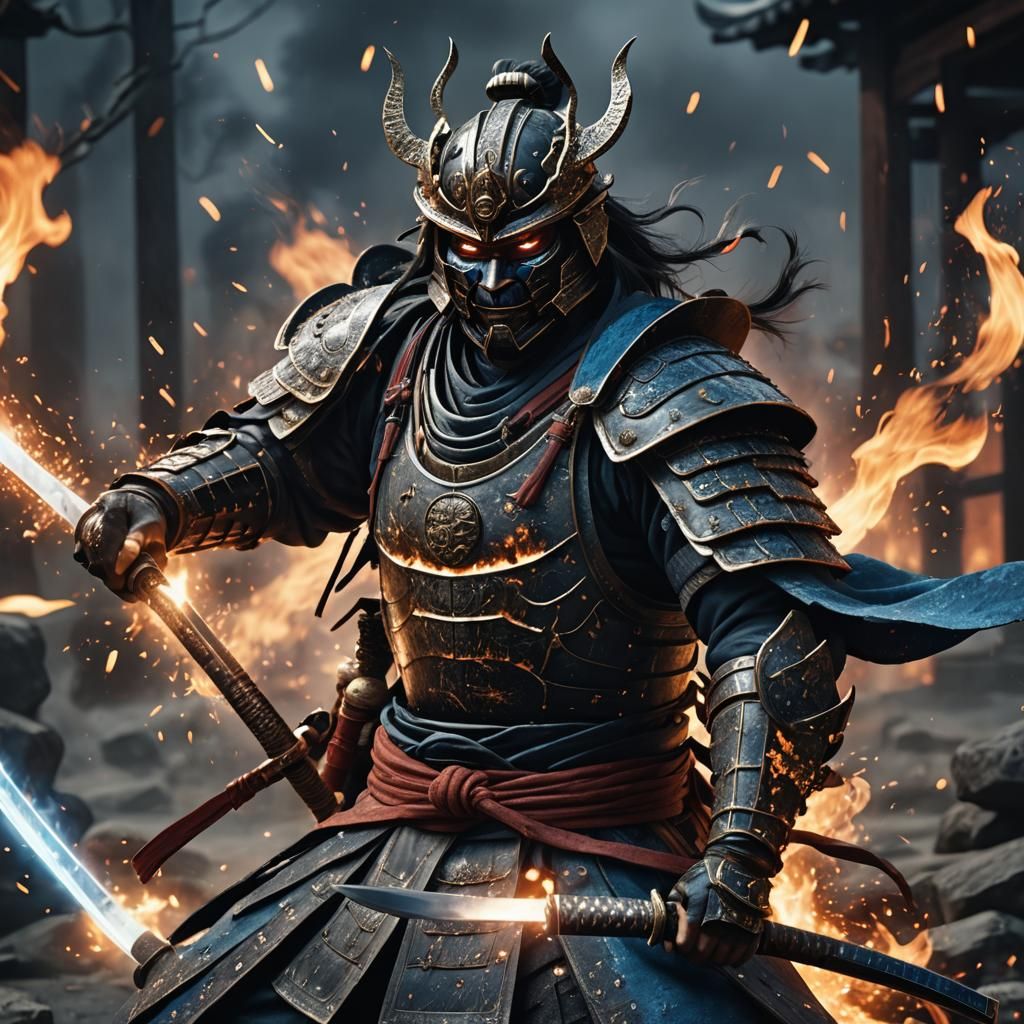 Dark Fantasy Samurai Ready for Battle