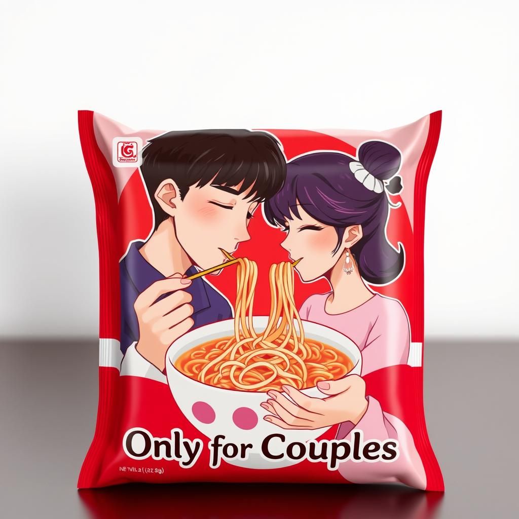 Romantic Noodle Couple in a Warm and Cozy Moment