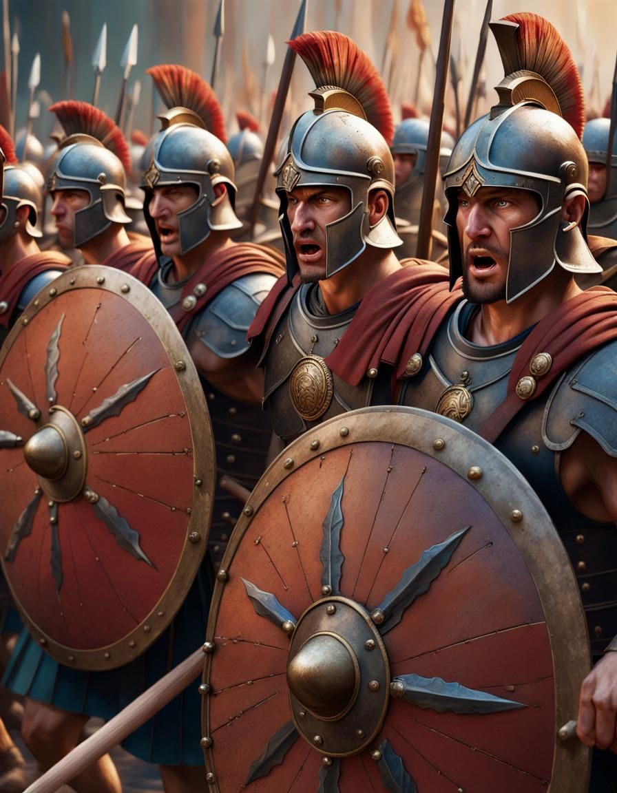 Hyperrealistic Roman Phalanx Concept Art