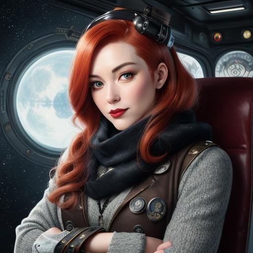 Ink Wash Portrait with Cyberpunk and Vintage Elements