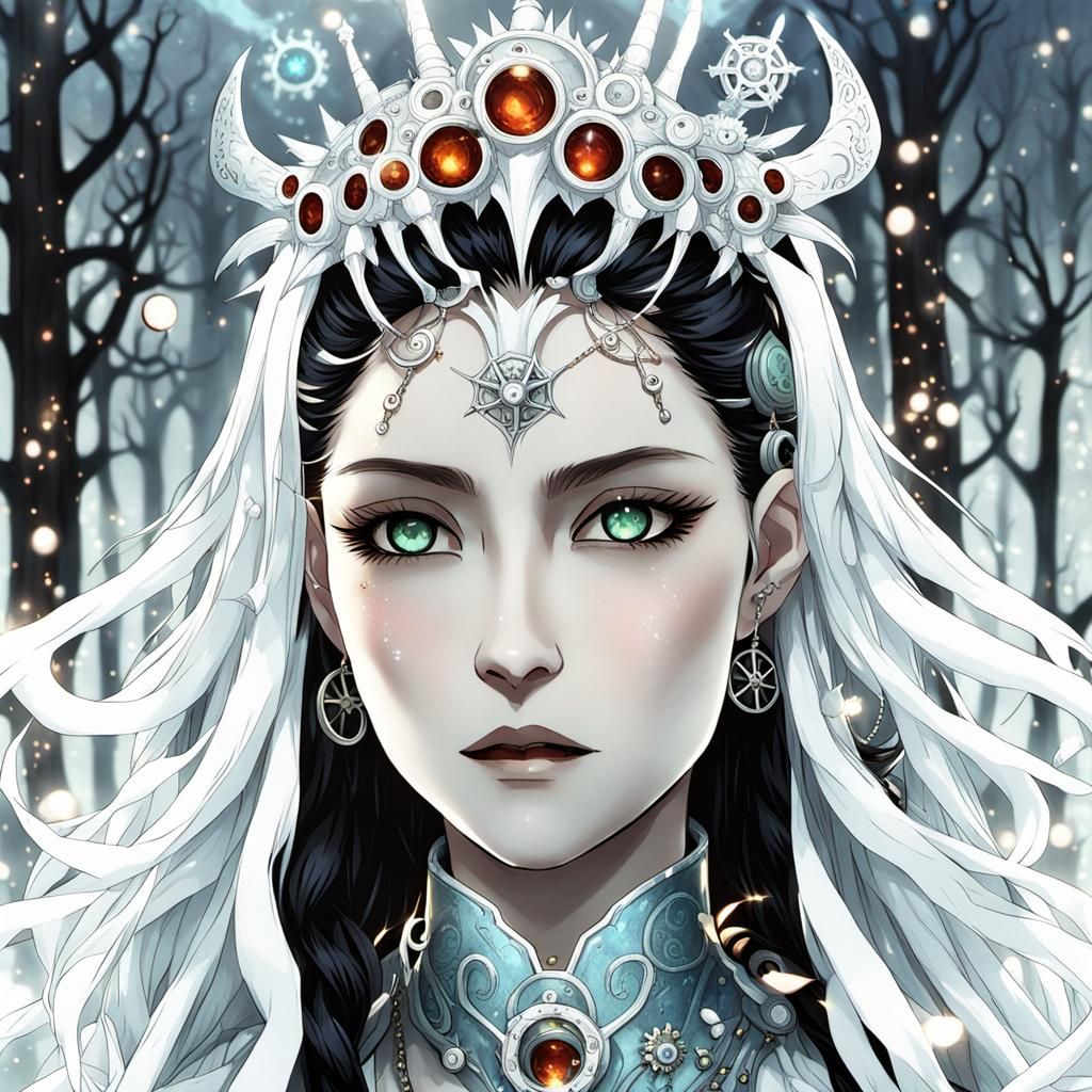 Steampunk Anime White Witch Elemental