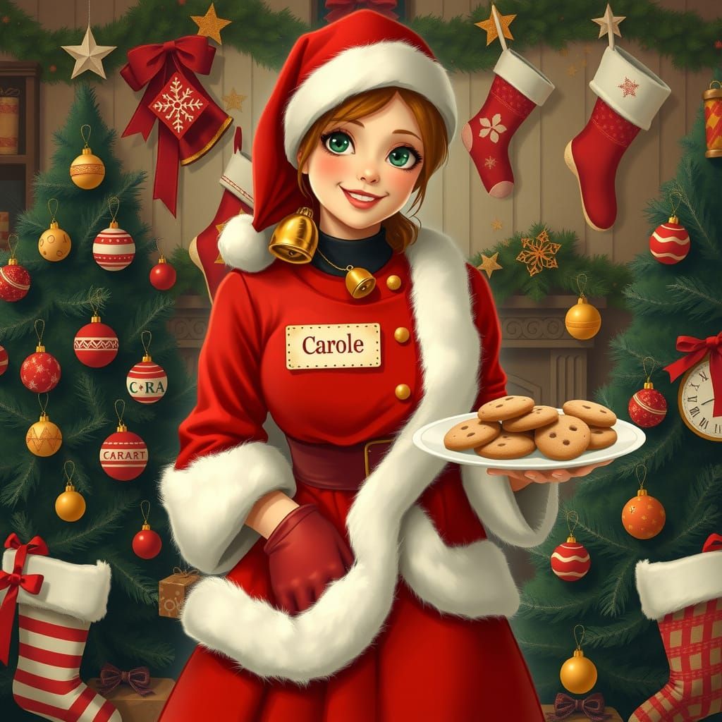 Festive Carole: A Whimsical Christmas Scene