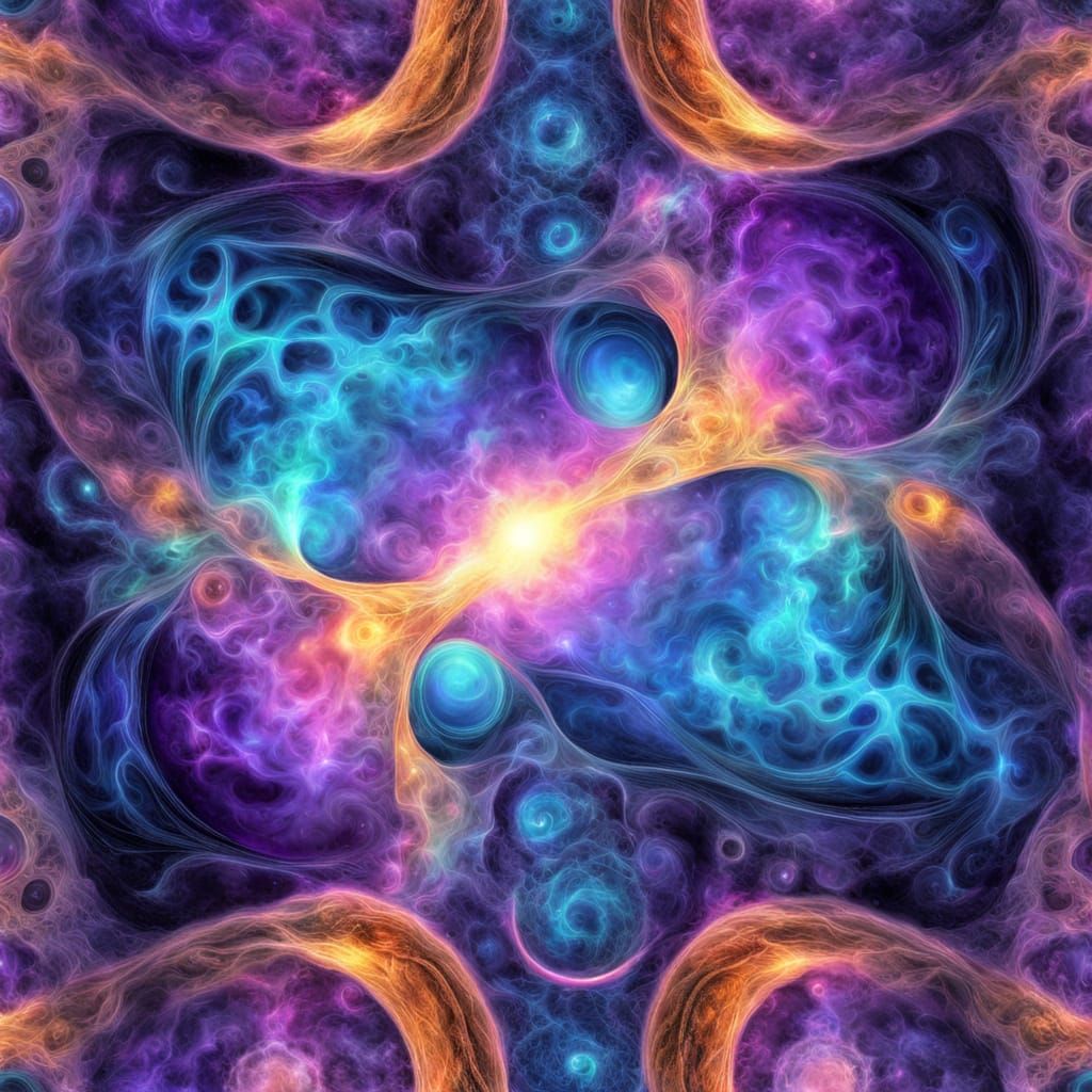 Electric Storms on a Galactic Ocean in Vibrant Astral Style