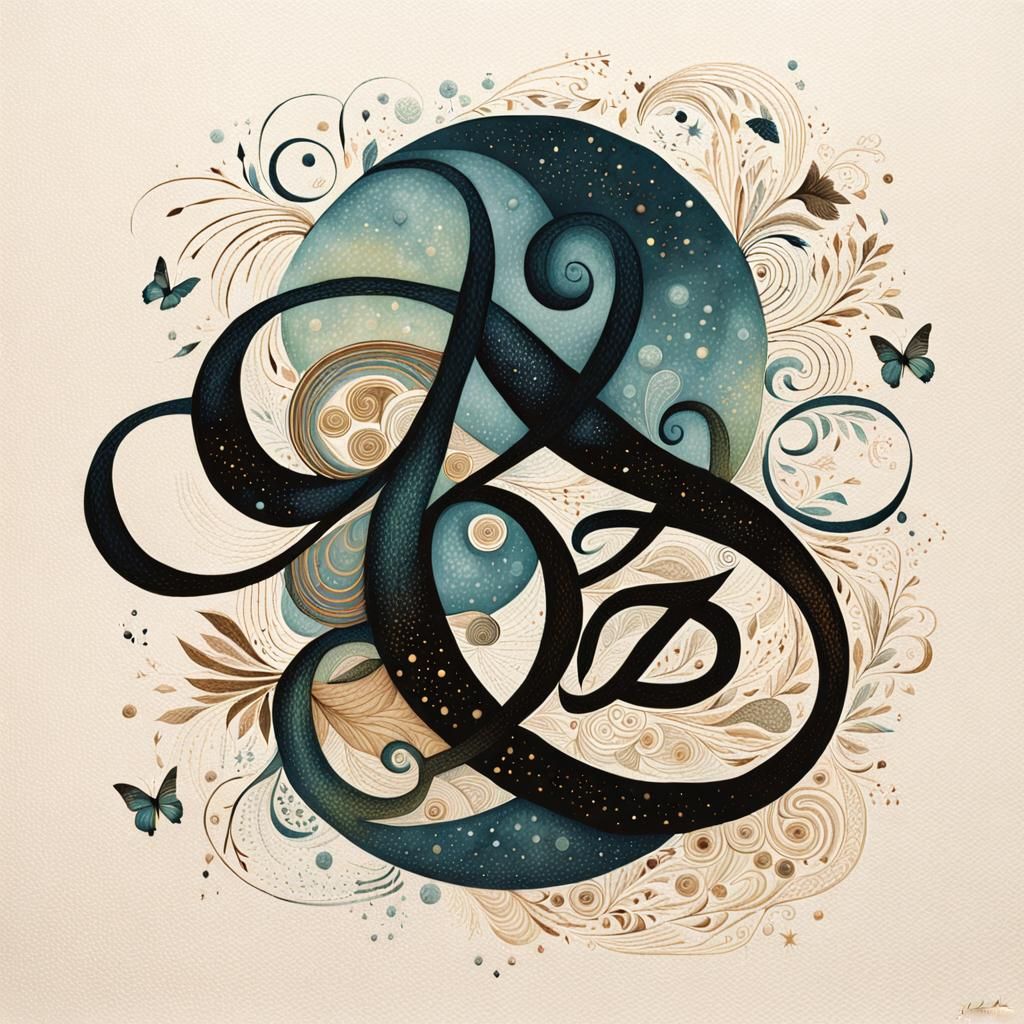 Calligraphic Illustration of Infinite Consciousness
