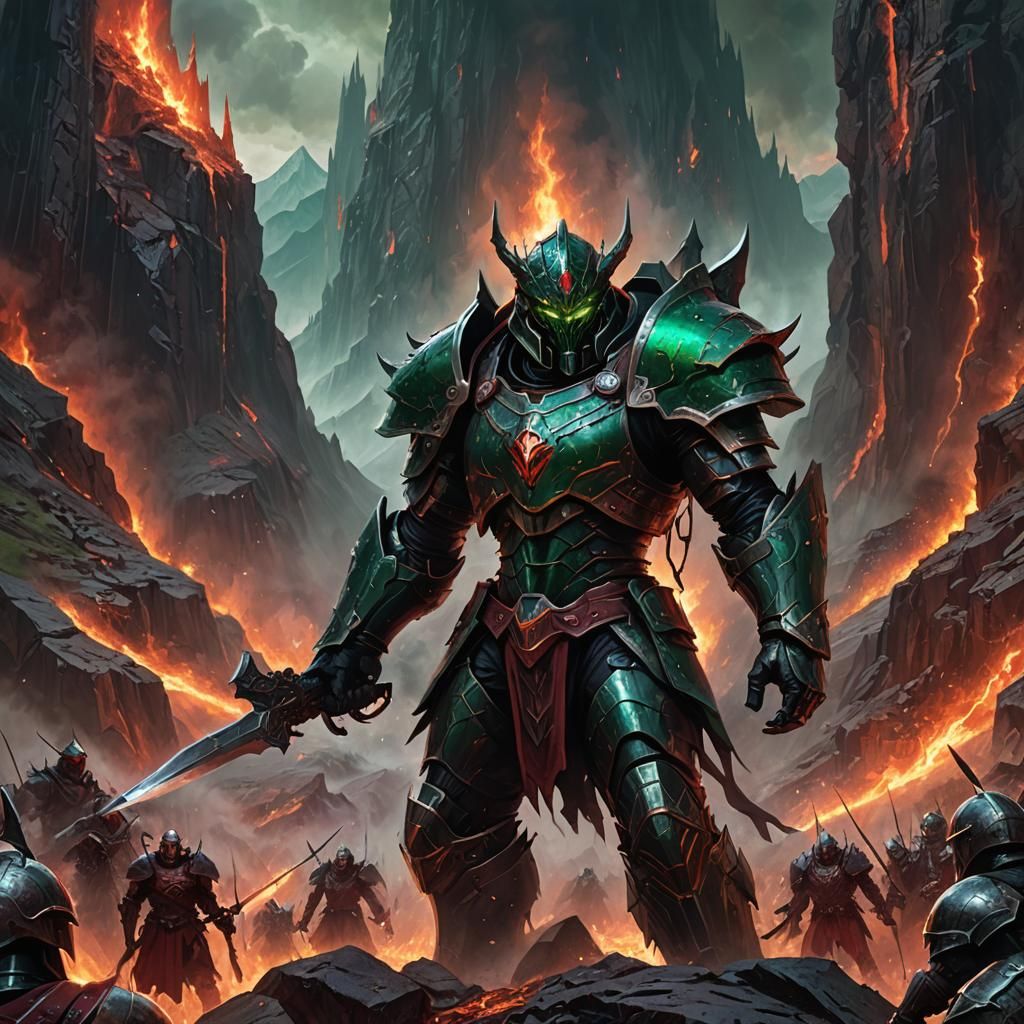 Menacing Warrior in Dark Armor: Fantasy Concept Art