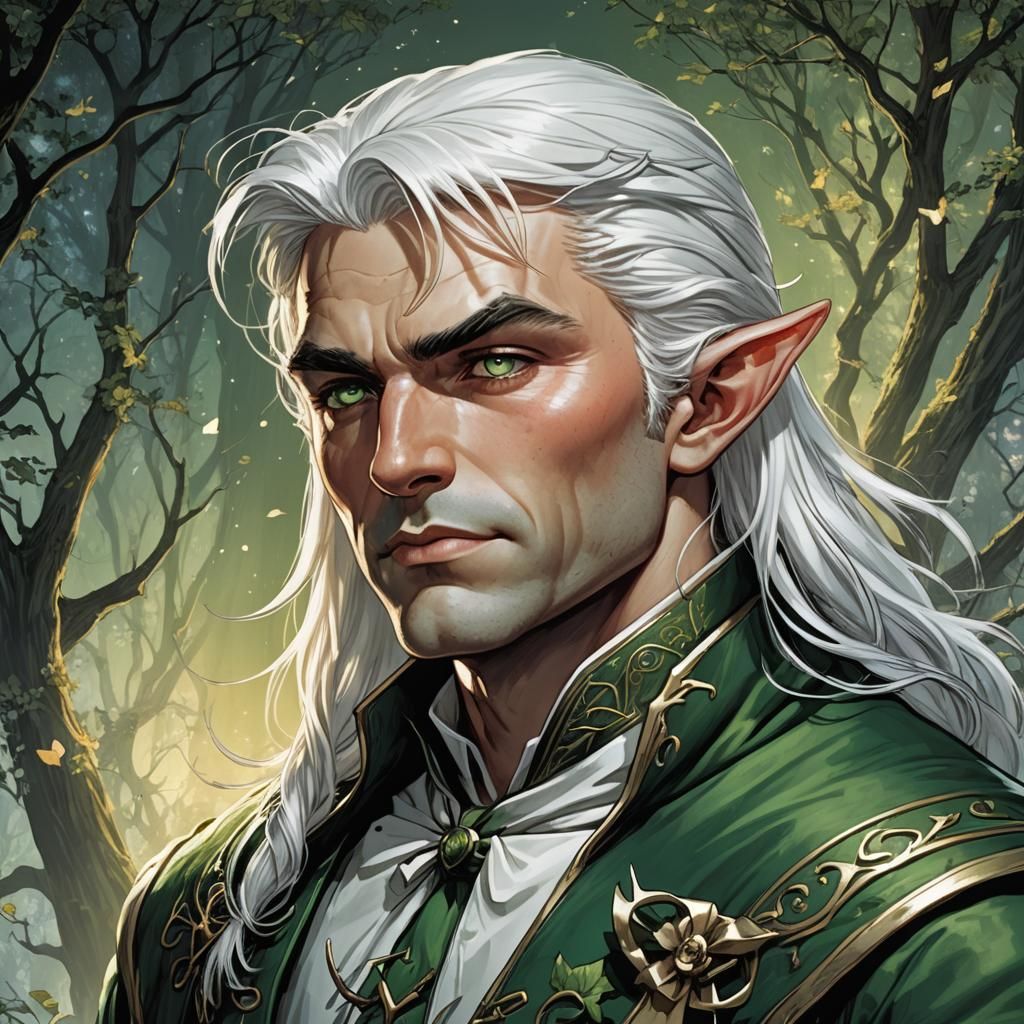 Elf with Bow in Comic Book Style