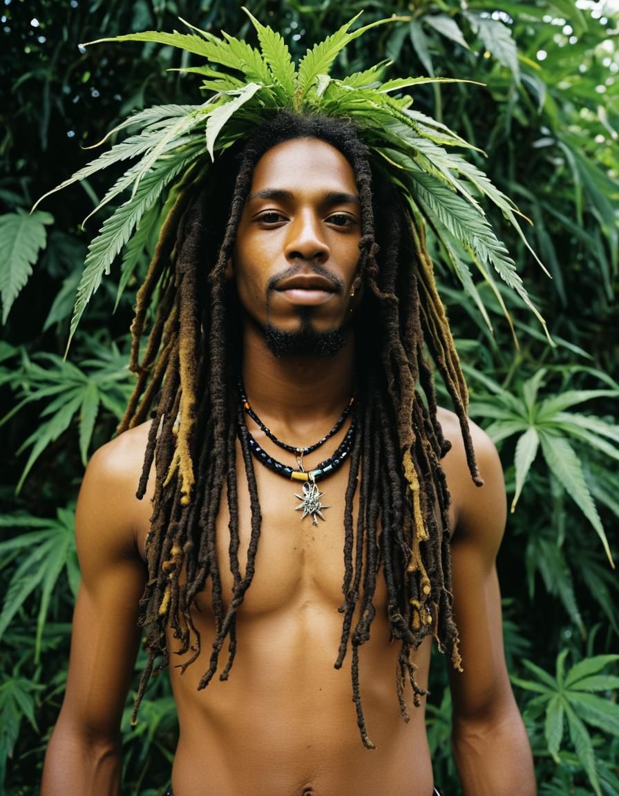 Futuristic Dreadlock Rasta Portrait in Kodak Ektar Style