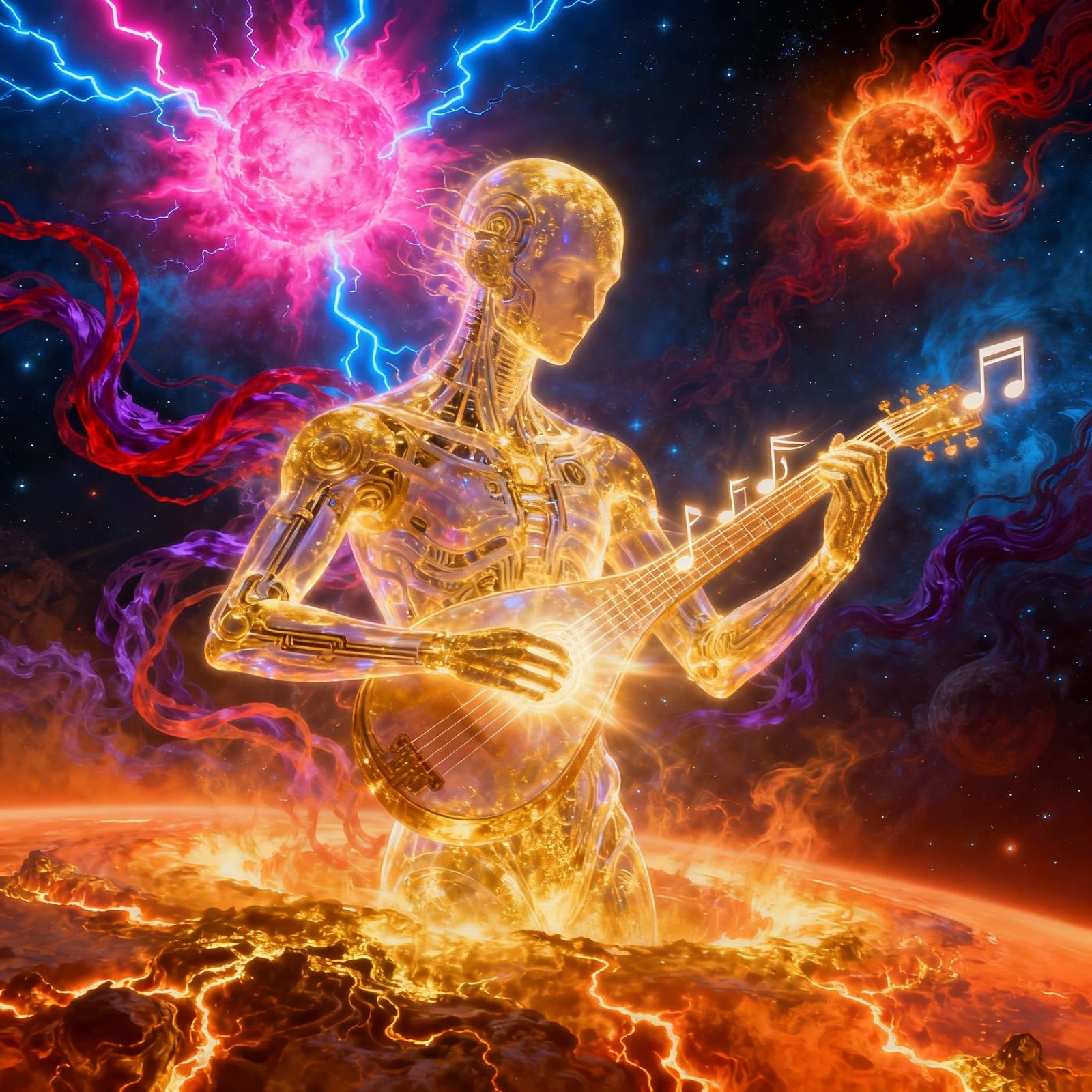 Solar Energy Being Plays Music on Sun's Surface