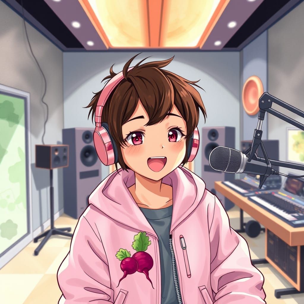 Anime Girl Enchants Studio with Beet Beats in Rose Gold Have...